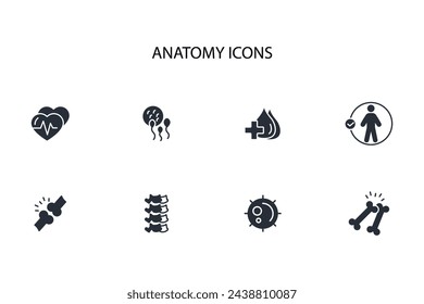 Icono de órganos. Anatomía humana icono set.vector.Trazo editable.signo de estilo lineal para el uso de diseño web,logo.Ilustración de símbolo.