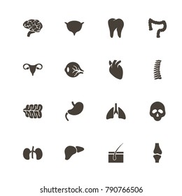 Organs icons. Perfect black pictogram on white background. Flat simple vector icon.
