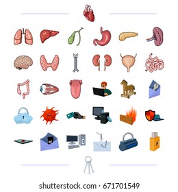 organs, medicine, health and other web icon in black style.technology, robbery, crimes icons in set collection.