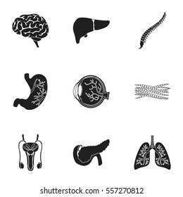 Organs set icons in black style. Big collection of organs vector symbol stock illustration