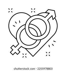 vector de icono de la línea sexual de orgasmo. signo de sexo de orgasmo. símbolo de contorno aislado ilustración negra