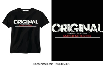 orginal garment est 1975 industrise manufacturing minimalist typography t shirt design