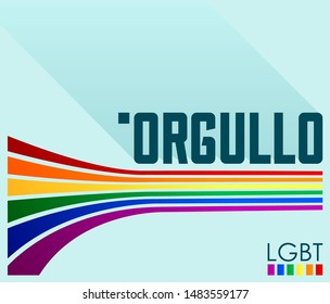 Orgullo, Pride Spanish text LGBT vector design.