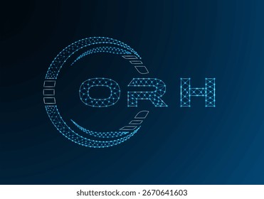 Diseño de Vector de logotipo de letra baja poli ORH. Diseño de logotipo de poliéster inferior ORH. Logotipo de poliéster bajo.