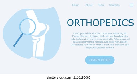 Plantilla y banner de oropedia. Ilustración vectorial plana. Página de inicio del tratamiento médico y de la clínica de salud.