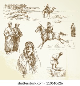 orient collection, middle east - hand drawn set