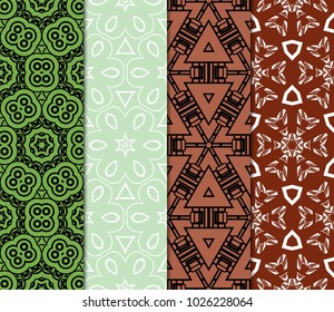 Orient Geometric Pattern Set. Vector illustration. For cover book, page wallpaper, interior, fashion
