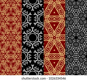 Orient Geometric Pattern Set. Vector illustration. For cover book, page wallpaper, interior, fashion