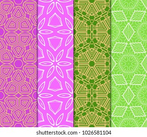 Orient Geometric Pattern Set. Vector illustration. For cover book, page wallpaper, interior, fashion