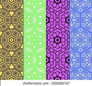 Orient Geometric Pattern Set. Vector illustration. For cover book, page wallpaper, interior, fashion