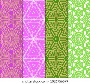 Orient Geometric Pattern Set. Vector illustration. For cover book, page wallpaper, interior, fashion
