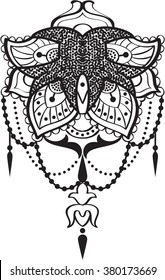 Orient mandala is isolated on white