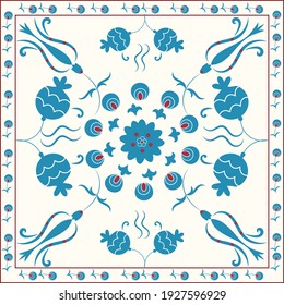orient pattern carpet suzane or suzani, spread in Central Asia, especially in Uzbekistan, now often using for creative home interior