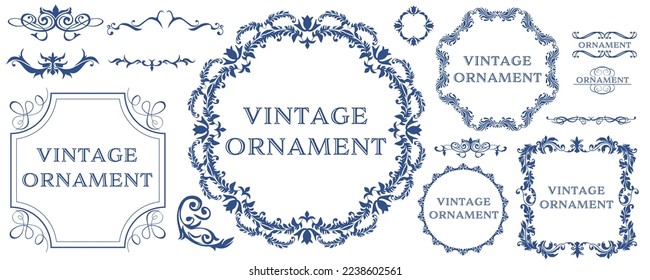 Orient pattern, set of graphic materials, arabesque patterns, antiques, decorative ruled vintage frames.
