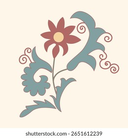 Orient pattern suzani- using in home decor, textile industry, traditional art in Uzbekistan
