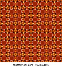 Orient popular style. Sloping seamless colorful ornament for design and backgrounds. Textured seamless pattern. Abstract blurred paisley orange, yellow and red ornament. Vector illustration.