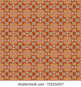 Orient seamless pattern. Colorful Pattern for Wallpaper, Textile, Linen, Curtains. Vintage Abstract Ornament with Tiles and Rhombus in neutral, beige and red Colors. Vector Bright Zentangle.