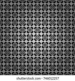 Orient seamless pattern. Colorful Pattern for Wallpaper, Textile, Linen, Curtains. Vintage Abstract Ornament with Tiles and Rhombus in white, gray and black Colors. Vector Bright Zentangle.
