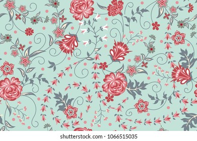 Orient seamless pattern with floral motif 