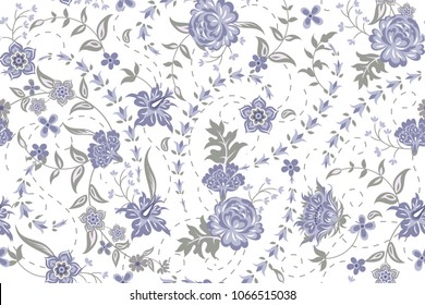 Orient seamless pattern with floral motif 