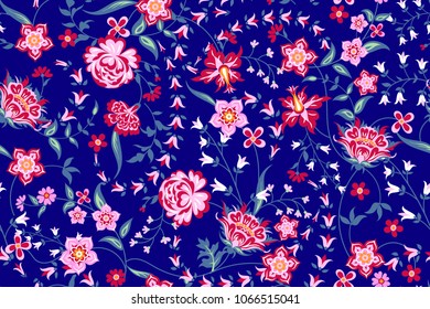 Orient seamless pattern with floral motif 