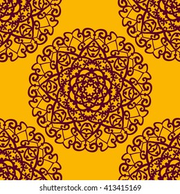 Orient Seamless Pattern. Vintage decorative elements. Hand drawn background. Islam, Arabic, Indian, Ottoman, Asian motifs.