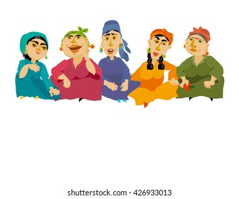 orient traditional woman set. vector illustration