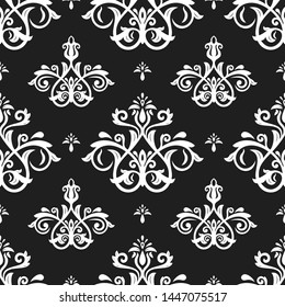 Orient vector classic black and white pattern. Seamless abstract background with vintage elements. Orient background. Ornament for wallpaper and packaging