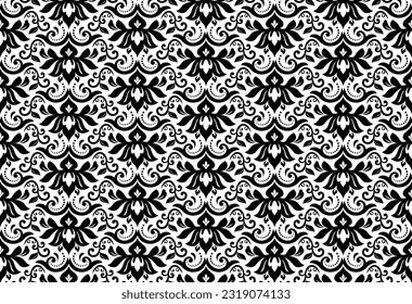 Orient vector classic black and white pattern. Seamless abstract background with vintage elements. Orient dark pattern. Ornament for wallpapers and packaging