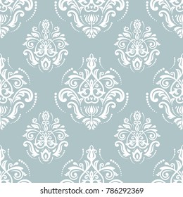 Orient vector classic blue and white pattern. Seamless abstract background with vintage elements. Orient background