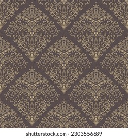 Orient vector classic brown and golden pattern. Seamless abstract background with vintage elements. Orient pattern. Ornament for wallpapers and packaging