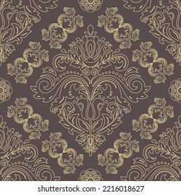 Orient vector classic brown and yellow pattern. Seamless abstract background with vintage elements. Orient pattern. Ornament for wallpapers and packaging