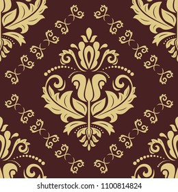 Orient vector classic golden pattern. Seamless abstract background with vintage elements. Orient background. Ornament for wallpaper and packaging