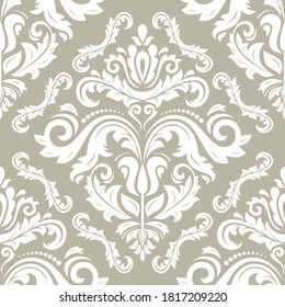 Orient vector classic golden and white pattern. Seamless abstract background with vintage elements. Orient background. Ornament for wallpaper and packaging
