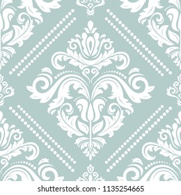 Orient vector classic light blue and white pattern. Seamless abstract background with vintage elements. Orient background. Ornament for wallpaper and packaging