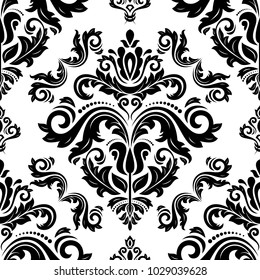 Orient vector classic pattern. Seamless abstract background with vintage elements. Orient black and white background