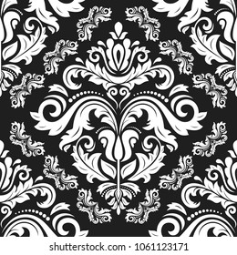 Orient vector classic pattern. Seamless abstract background with vintage white elements. Orient background. Ornament for wallpaper and packaging