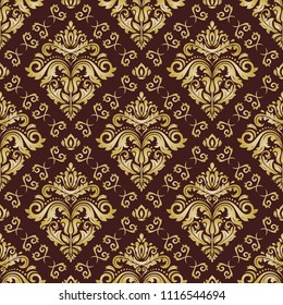 Orient vector classic pattern. Seamless abstract background with vintage golden elements. Orient background. Ornament for wallpaper and packaging