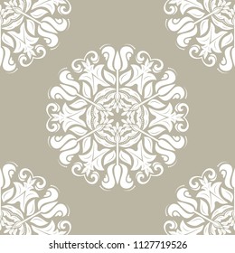 Orient vector classic pattern. Seamless abstract background with vintage white elements. Orient background. Ornament for wallpaper and packaging