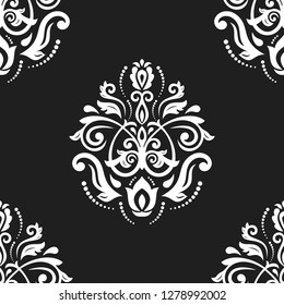 Orient vector classic pattern. Seamless abstract background with vintage elements. Orient black and white background. Ornament for wallpaper and packaging