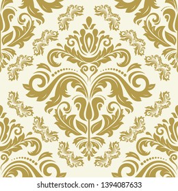 Orient vector classic pattern. Seamless abstract background with vintage golden elements. Orient background. Ornament for wallpaper and packaging