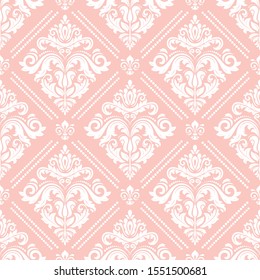 Orient vector classic pattern. Seamless abstract background with vintage elements. Orient pink and white background. Ornament for wallpaper and packaging