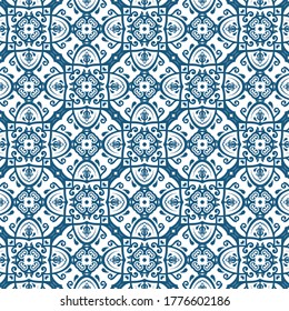 Orient vector classic pattern. Seamless abstract background with vintage white elements. Orient background. Ornament for wallpaper and packaging
