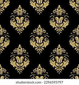 Orientales, klassisches Vektormuster. Nahtloser abstrakter Hintergrund mit Vintage-Elementen. Orient schwarz-goldenes Muster. Ornament für Wallpaper und Verpackung