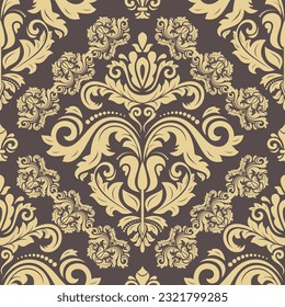 Orient vector classic pattern. Seamless abstract brown and yellow background with vintage elements. Orient pattern. Ornament for wallpapers and packaging