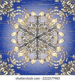 Orient vector classic vintage pattern. Pictures in gray, neutral and violet colors. Seamless abstract background with cute elements. Orient background. Fantasy illustration.