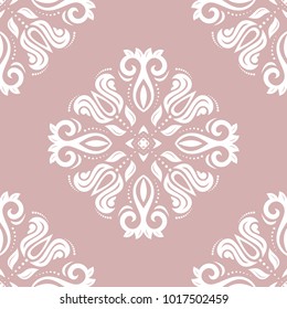 Orient vector classic white pattern. Seamless abstract background with vintage elements. Orient background