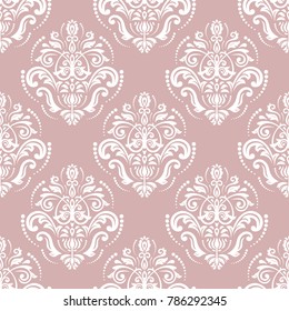 Orient vector classic white pattern. Seamless abstract background with vintage elements. Orient background