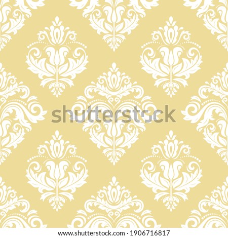 Orient vector classic yellow and white pattern. Seamless abstract background with vintage elements. Orient background. Ornament for wallpaper and packaging Stock photo © 
