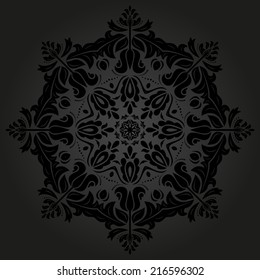 Orient vector ornamental round lace with damask and arabesque elements. Traditional ornament